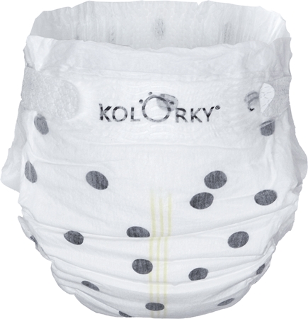 Kolorky Deluxe Velvet Dots disposable organic nappies