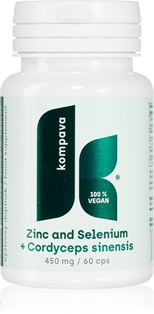 Kompava Zn+Se+Cordyceps Sinensis kapsle pro detoxikaci organismu, podporu imunity a krásnou pleť, vlasy, nehty