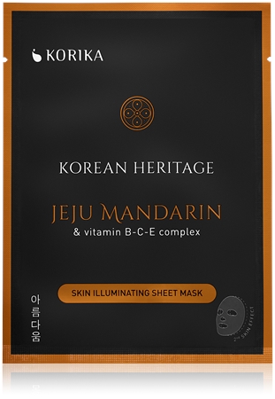 KORIKA Korean Heritage Jeju Mandaring & Vitamin B-C-E Complex Skin Illuminating Sheet Mask maska rozświetlająca w płacie
