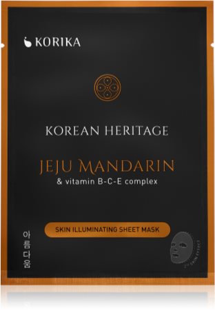 KORIKA Korean Heritage Jeju Mandaring & Vitamin B-C-E Complex Skin Illuminating Sheet Mask rozjasňující plátýnková maska
