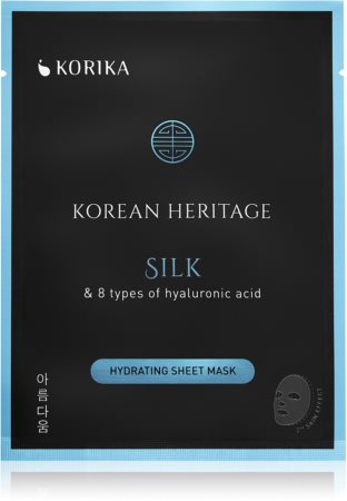 KORIKA Korean Heritage Silk & 8 Types of Hyaluronic Acid Hydrating Sheet Mask Máscara em folha com efeito hidratante