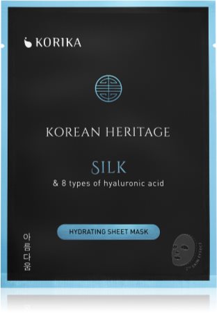 KORIKA Korean Heritage Silk & 8 Types of Hyaluronic Acid Hydrating Sheet Mask Mitrinoša auduma sejas maska