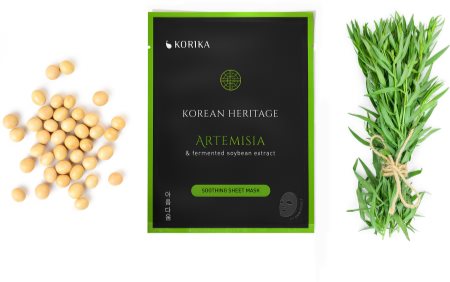 KORIKA Korean Heritage Artemisia & Fermented Soybean Extract Soothing Sheet Mask Máscara em folha com efeito calmante