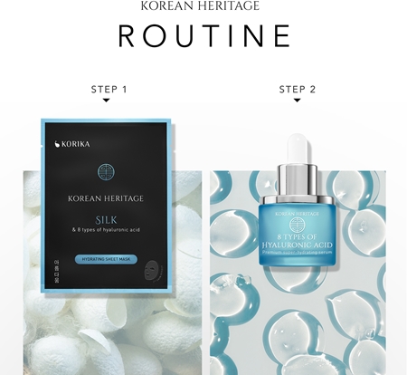 KORIKA Korean Heritage Silk & 8 Types of Hyaluronic Acid Hydrating Sheet Mask hydratační plátýnková maska