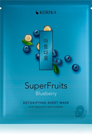 KORIKA SuperFruits Blueberry - Detoxifying Sheet Mask detoksująca maska płócienna