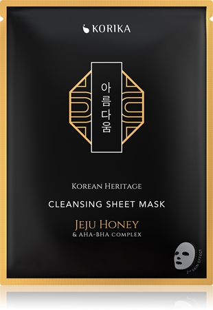 KORIKA Korean Heritage Jeju Honey & AHA-BHA Complex Cleansing Sheet Mask maschera in tessuto effetto detergente