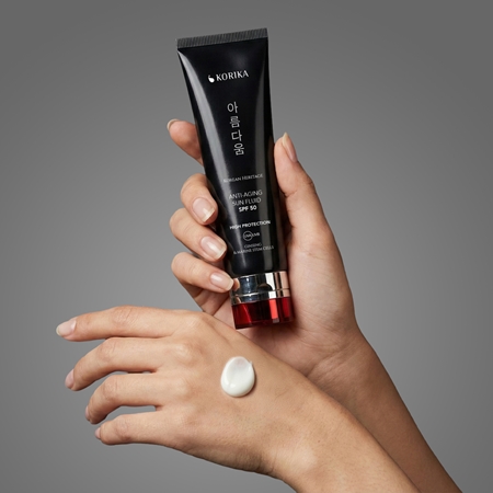 KORIKA Korean Heritage Ginseng & Marine Stem Cells Anti-aging Sun Fluid SPF 50 Protective Fluid with anti-ageing effect