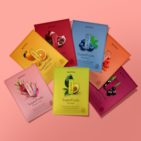 KORIKA SuperFruits Pomegranate - Set of 5 Hydrating Face Sheet Masks Coffret de masques pour le visage à prix réduit pour un effet naturel