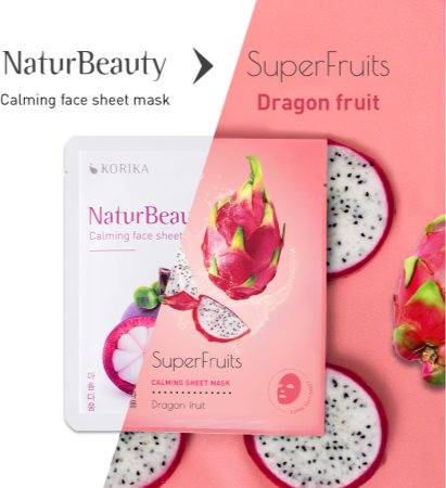 KORIKA SuperFruits Dragon Fruit - Set of 5 Calming Face Sheet Masks  Gesichtsmasken-Set zu einem ermäßigten