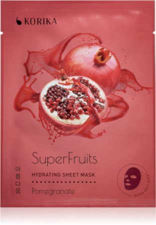 KORIKA SuperFruits Pomegranate - Hydrating Sheet Mask Mitrinoša auduma sejas maska