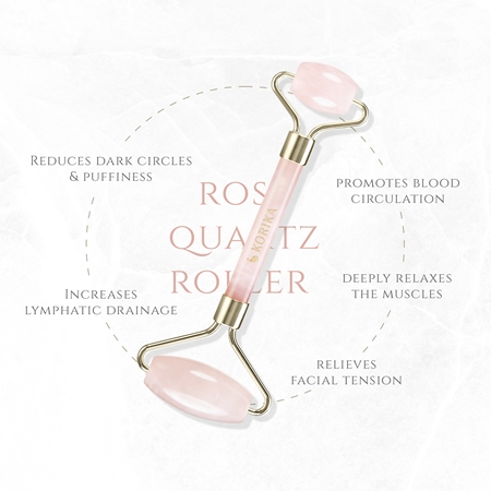 KORIKA Tools Face Roller & Gua Sha masážny valček Quarzt Pink (na tvár)