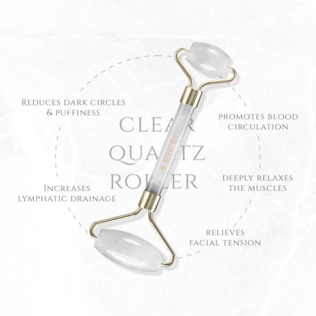 KORIKA Tools Face Roller Clear Quartz Stone rouleau de massage visage et cou