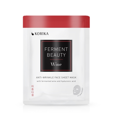 KORIKA FermentBeauty Anti-wrinkle Face Sheet Mask with Fermented Wine and Hyaluronic Acid masque tissu anti-rides au vin fermenté et à l’acide hyaluronique