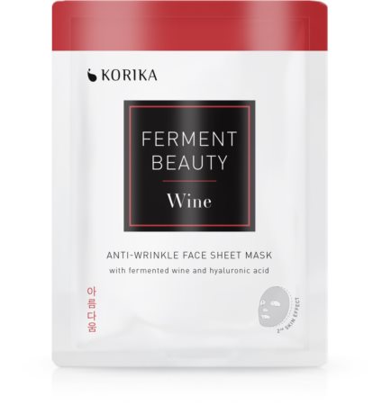 KORIKA FermentBeauty Anti-wrinkle Face Sheet Mask with Fermented Wine and Hyaluronic Acid plátenná maska proti vráskam s fermentovaným hroznom a kyselinou hyalurónovou