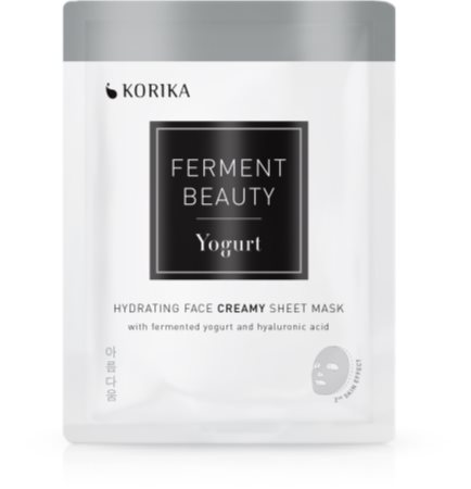 KORIKA FermentBeauty Hydrating Face Sheet Mask with Fermented Yogurt and Hyaluronic Acid mască facială de pânză cu efect hidratant, cu iaurt fermentat și acid hialuronic