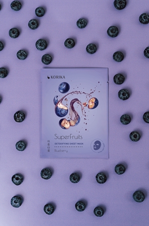 KORIKA SuperFruits Blueberry - Set of 5 Detoxifying Face Sheet Masks набір масок для обличчя за вигідною ціною з детокс-ефектом Blueberry
