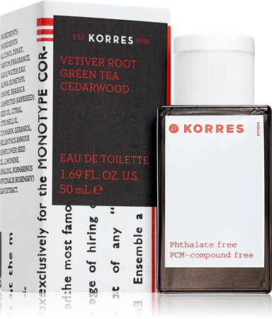 Korres Vetiver Root, Green Tea & Cedarwood Eau de Toilette til mænd