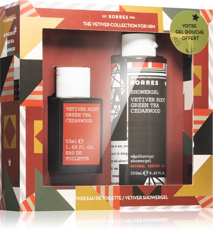 Korres Vetiver Root, Green Tea & Cedarwood dárková sada IV. (pro muže)