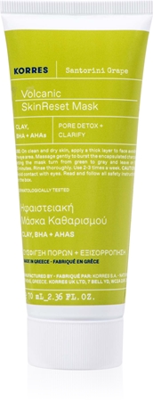 Korres Santorini Grape mascarilla limpiadora con carbón activo
