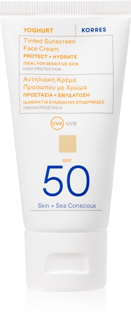Korres Yoghurt Tinted Sunscreen hydratačný tónovací krém SPF 50