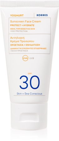 Korres Yoghurt Sunscreen creme solar facial de alta proteção UV