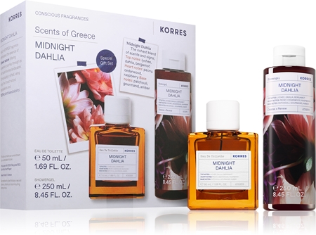korres midnight dahlia woda toaletowa 50 ml   zestaw  