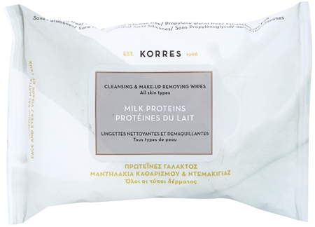 Korres Milk Proteins toallitas limpiadoras y desmaquillantes