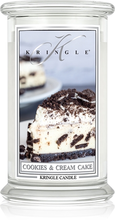 Kringle Candle Cookies & Cream Cake scented candle with cap