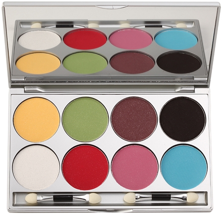 Kryolan Basic Eyes Shimmery Eyeshadow Palette, 8 Shades