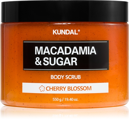 KUNDAL Macadamia & Sugar Cherry Blossom cukrový peeling s bambuckým máslem