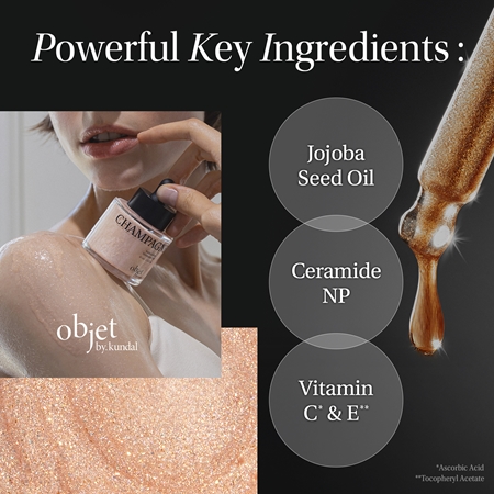 KUNDAL Objet Satin Glow Shimmer Oil Eļļa ar mirdzumu ar mitrinošu efektu