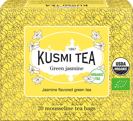 Kusmi Tea Green Jasmine porcovaný čaj v BIO kvalitě