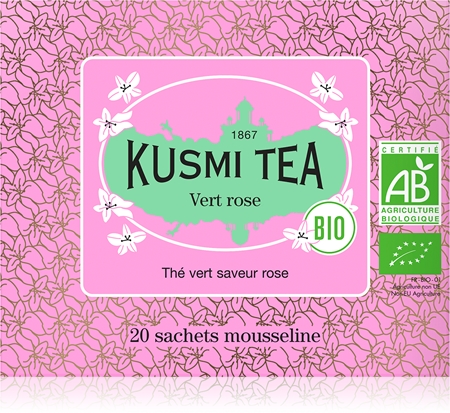 Kusmi Tea Green Rose sypaný čaj v BIO kvalitě