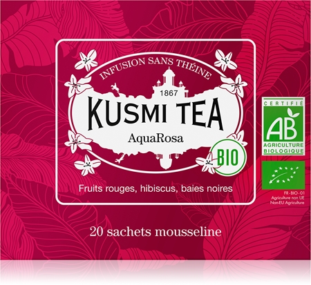 Kusmi Tea AquaRosa sypaný čaj v BIO kvalitě