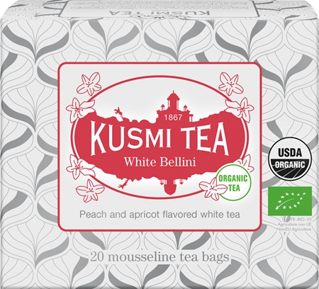 Kusmi Tea White Bellini thé en sachet de qualité BIO