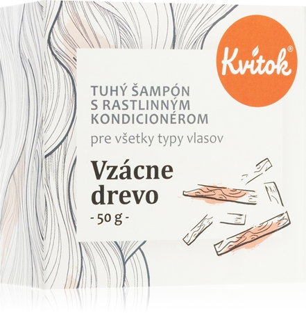 Kvitok Vzácné dřevo tuhý šampon pro tmavé vlasy
