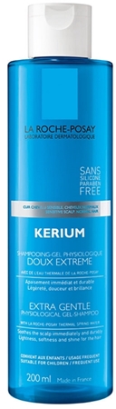 La Roche-Posay Kerium hellävarainen fysiologinen geelimäinen shampoo Herkälle Päänahalle