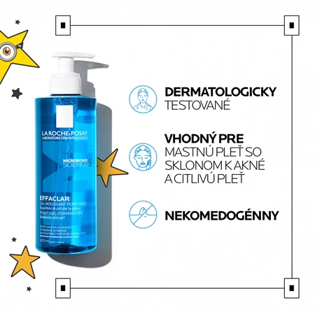 La Roche-Posay Effaclar čiastiaci penivý gél pre mastnú a problematickú pleť