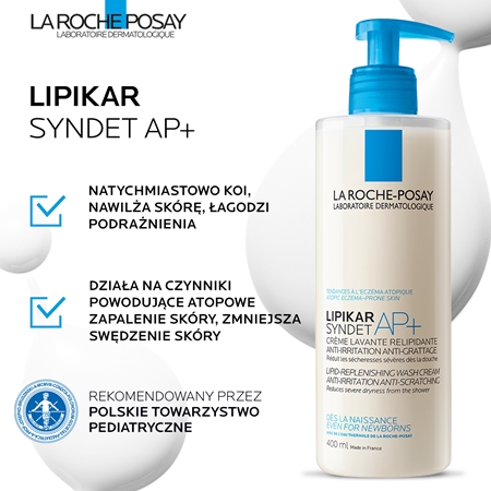 La Roche-Posay Lipikar Syndet AP+ kremowy żel myjący przeciw podrażnieniom i swędzeniu skóry