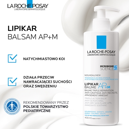La Roche-Posay Lipikar Baume AP+M balsam uzupełniający lipidy przeciw podrażnieniom i swędzeniu skóry