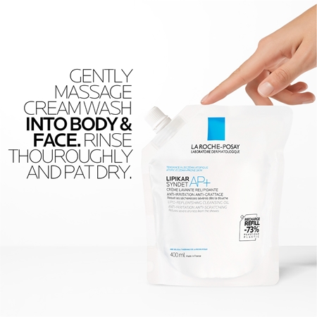 La Roche-Posay Lipikar Syndet AP+ Cleansing Creamy Gel to treat irritation and itching