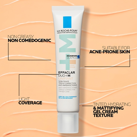 La Roche-Posay Effaclar DUO+M Unifiant lengvos tekstūros itin intensyviai drėkinantis kremas su atspalviu
