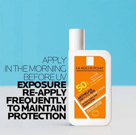 La Roche-Posay Anthelios UVMUNE 400 Invisible Fluid itin plono sluoksnio apsauginis fluidas SPF 50+