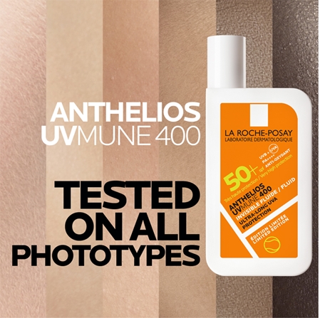 La Roche-Posay Anthelios UVMUNE 400 Invisible Fluid itin plono sluoksnio apsauginis fluidas SPF 50+