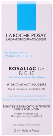 La Roche-Posay Rosaliac UV Riche crema nutriente lenitiva per pelli sensibili con tendenza agli arrossamenti SPF 15