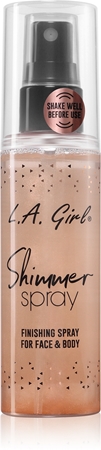 L.A. Girl Cosmetics Shimmer Spray fixační sprej na make-up na obličej a tělo