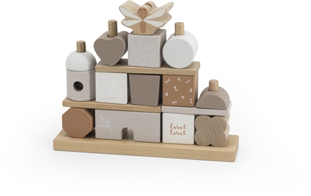 Label Label Stacking Blocks House cubos de madera