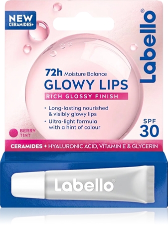 Labello Glowy Lips Berry Farvet læbepomade med hyaluronsyre