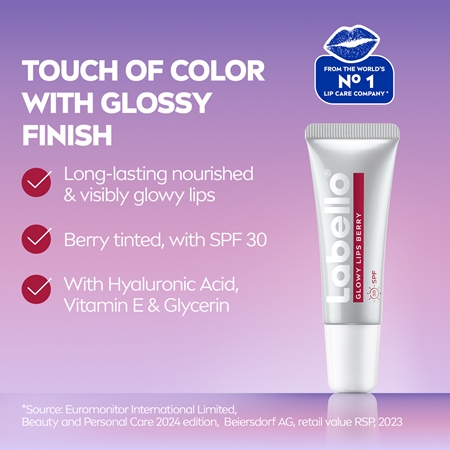 Labello Glowy Lips Berry tönender Lippenbalsam mit Hyaluronsäure