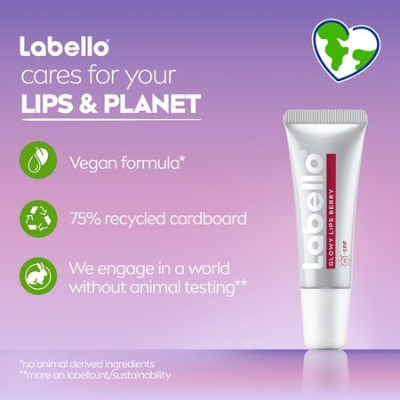 Labello Glowy Lips Berry tönender Lippenbalsam mit Hyaluronsäure